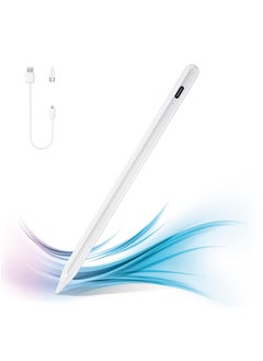 Buy Magnetic Stylus Pen for iPad, Android Tablet Touch Screen with Active Digital Nib for iPad Compatible with iPhone Samsung Huawei Lenovo LG HTC White in Egypt