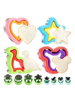 Buy Sandwich Cookie Cutters Set, 12Pcs Cookie Cutter and Seal Set, Fruit and Vegetable Cutter,  Dinosaur,Heart,Star,Mouse Shapes, Bread Cookie Cutter for Kidsids in Saudi Arabia