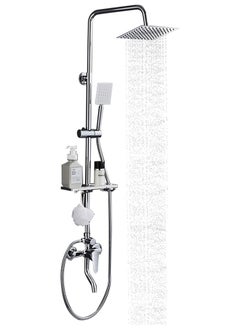 Buy Bathroom Shower Set,Copper Plated,Thermostatic Faucet Shower,Bathroom Combination Shower,Height Adjustable,Suitable for Home/Hotel(Silver) in Saudi Arabia