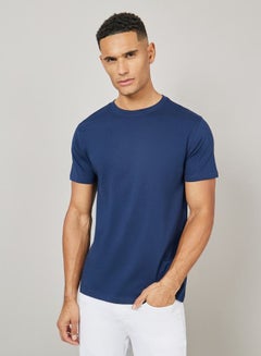 Buy Solid Compact Jersey Regular Fit Pure Cotton T-Shirt in Saudi Arabia