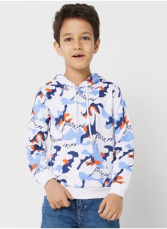 Buy Boys All Over Printed Hoodie With Pocket in Saudi Arabia