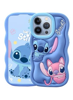 Buy STITCH iPhone 14 Pro Max Case,Stitch 3D Cute Cartoon Women Girls Kids Soft Silicone Protective Phone Cover Case for iPhone 14 Pro Max 6.7 inch Blue in Egypt