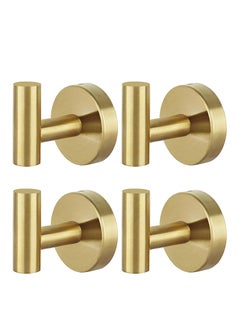 Buy Wall Towel Hooks Coat Hook Bathroom Robe 304 Stainless Steel Heavy Duty Door Hanger Towel Robe Clothes Cabinet Closet Sponges Hook Bathroom Bedroom Kitchen Hotel Pool 4 Packs (Gold) in Saudi Arabia