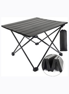 Buy Portable Camping Table - Ultralight Small Folding Table with Aluminum Table Top and Carry Bag, Beach Table for Outdoor, Picnic, BBQ, Cooking, Home Use (56 x 41 x 40cm) in Saudi Arabia