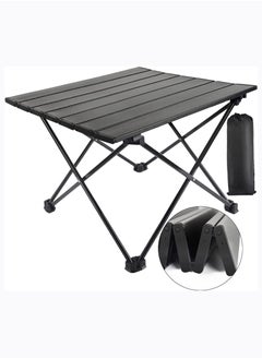 Buy Portable Camping Table - Ultralight Small Folding Table with Aluminum Table Top and Carry Bag, Beach Table for Outdoor, Picnic, BBQ, Cooking, Home Use (56 x 41 x 40cm) in Saudi Arabia