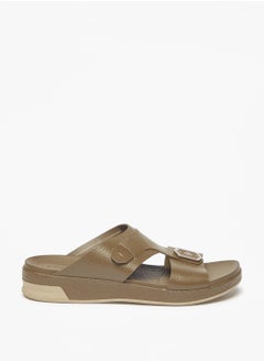 اشتري Textured Slip-On Arabic Sandals في الامارات