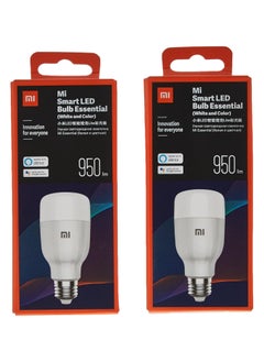 اشتري Xiaomi 2Pcs Mi Smart Led Bulb Colorful 950 Lumens 9W Bulb Voice Control, Works With Alexa And Google Assistant (Upgraded Version) في الامارات