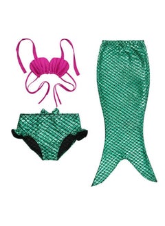 اشتري Mermaid Tail Girl's Swimsuit Set 3Pcs for Girls Swimming Swimsuits Princess Bikini Set for Toddler Big Girls Birthday Gift, Without Fin （150cm） في السعودية