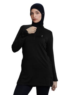 Buy Flush Womens Half Zipper lightweight Yoga Shirt With UV Sun Protection Pullover Long Sleeves Workout T-Shirt in Saudi Arabia