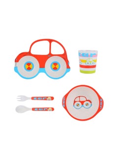 Buy 5 Piece Car Theme Toddler Plate Bowl Cup Spoon and Fork Children’s Tableware Set in UAE