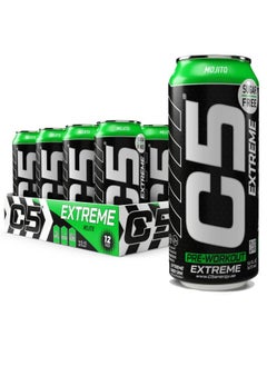 Buy C5 Energy Drink Extreme, Pre-Workout, 200mg Caffeine, Sugar Free, Zero Calories with Beta Alanine, L-Arginine 16fl.OZ, 473ml pre workout supplement (Full Box 12 Cans, Mojito) in UAE