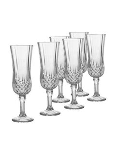 اشتري Crystal Glassware Set of 6 Elegant Unbreakable Hard Crystal Goblets Ideal For Cocktail Wine & Champagne Stemmed Glasses Perfect For Parties Weddings Outdoor Events BBQ and Picnics في الامارات