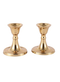 Buy Voidrop Mini Set of 2 Candlestick Holders Set Taper Candle Holders, Candle Holders, candle holders for table centerpiece for Wedding, Festival, Party and Festival Decor (Gold) in UAE