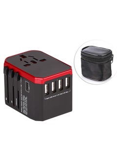 اشتري Universal Travel Adapter, USB Worldwide Charger Power Adapter, International Wall Charger AC Plug Adaptor with 5.6A Smart Power and 3.0A USB Type-C for USA EU UK AUS ( W/Storage Bag) في السعودية