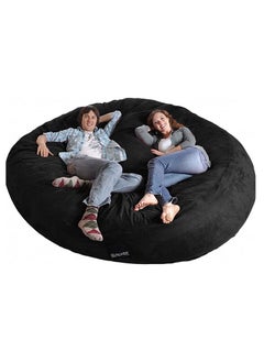 اشتري Ultra Large Movie Sack Bean Bag With Pillow With Soft Beans Filling Black 135 cm في الامارات