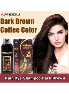 Buy 3 In One Permanent Dark Brown Hair Dye Shampoo 500ml in UAE