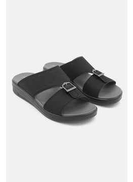 Buy Men Slip On Sandals, Black/Dark Grey in Saudi Arabia