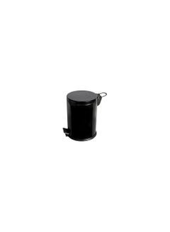 Buy Stainless steel black trash bin with pedal (5liter) in Egypt