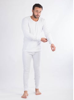 Buy Jet Men Underwear Cotton Thermal Set  Long Sleeves & Long Johns - White in Egypt
