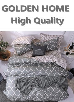 Buy King/queen/single size, striped pattern duvet cover set. 6 Piece set includes 1 Comforter Cover, 1 Fitted Bedsheet, 4 Pillowcases in UAE