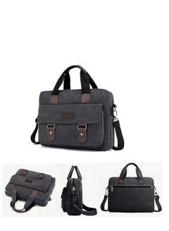 اشتري Men's Multifunctional Canvas Shoulder Bag, Handbag Multi-Pockets Business Messenger Bags, Outdoor Sports Over Shoulder Crossbody Side Bag في الامارات
