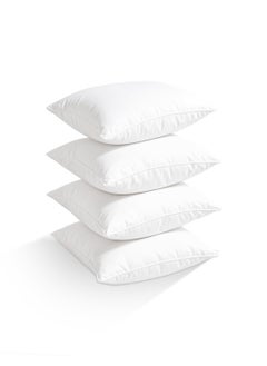 Buy 4 Piece White Mellow Cushion Set - 100% Cotton Cover, Microfiber 400 Infill, 40x40 cm in UAE