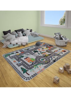 Buy Town City Road Traffic Floor Kids Play Mat Non-Slip Playmats Educational Map Rugs 150x200 cm in UAE