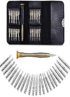 اشتري Goolsky Precision Screwdrivers, 25-1 Repair Kit, Screwdriver Set with Leather Case, Professional Opening Tools for Mobile Laptop Glasses, Star/Y-type/Flat-blade/Triangle Screwdrivers, في الامارات