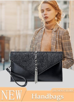 Buy Women Shiny Glitter Evening Clutch Envelope Handbag Chain Purse for Wedding Formal Cocktail Party in Saudi Arabia