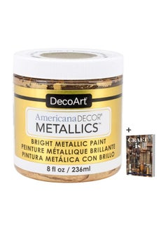 Buy Americana Decor Metallics 24K Gold Paint - 8oz Metallic 24K Gold Acrylic Paint - Water Based Multi Surface Paint for Arts and Crafts  Home Decor  Wall Decor  Gilding Paint & Touch Ups   E-book in UAE