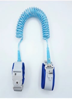 Buy Children's Anti-Lost Safety Wristband With Reflective Metal Swivel Head And Whistle Lock (Blue, 2 Meters) in UAE