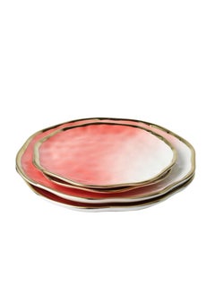 Buy 4-piece Set Of Gradient Pink Discs, 2 Pieces 8-inch Plates, And 2 Pieces10-inch Plates Set in UAE