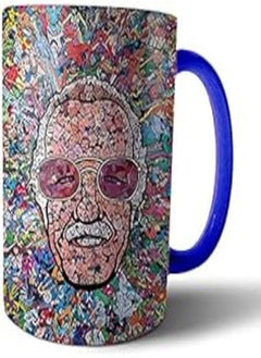 Buy Printed Multicolor Mug - Blue Handle, 24092021.2894 in Egypt