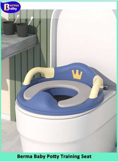 Buy Potty Training Seat for Kids, Toilet Trainer Ring with Handles and Backrest Portable Toddler Toilet Seat Covers Cushioned Potty Training Seat Pads, for Use on Oval Toilets, Boys and Girls in Saudi Arabia