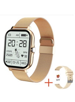 Buy Fashion Waterproof Smart Watches 1.69 inch Screen 180.0 mAh Fitness Tracker Bluetooth Call Silicone Strap Gold for Men Women Compatible with Android iOS in Saudi Arabia