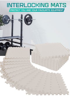 Buy Gym Flooring for Home Gym Interlocking Exercise Mat Tiles for Home Gym Exercise EVA Foam Floor Padding with Border for Workout Equipment Floor Padding in Saudi Arabia