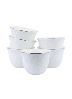 Buy A Set of 12Piece White Porcelain Arabic Coffee Cups in Saudi Arabia