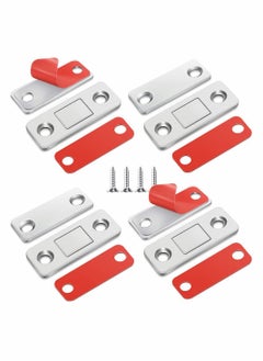 اشتري 4 Pack Magnetic Door Catch, Ultra Thin Cabinet Magnets Stainless Steel Cabinet Door Magnetic Catch, Adhesive Cabinet Door Magnets for Kitchen Closet Drawer Magnetic Cabinet Latch في الامارات