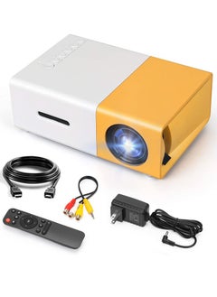 Buy LCD Video Projector Support HDMI / USB / AV / CVBS/ Remote Control for Home Cinema Theater Indoor/Outdoor Movie projectors Yellow in UAE