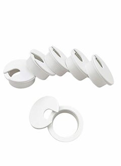 اشتري 6pcs Desk Grommet 1-3/8 inch Table Plastic Wire Cord Cable Grommets Hole Cover, for Office and Home PC Desk Cable Cord Management Organizer (White) في الامارات