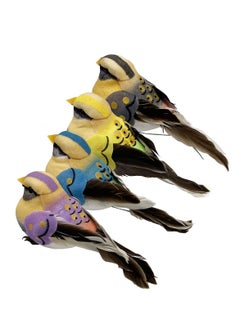 اشتري Fake Birds Artificial Birds, 3.9" Simulation Foam Feather Birds for Crafts, Realistic Birds Sparrow with Wire Feet for Home Decoration Garden Wedding Ornaments, Pack of 4 Decorative Bird Prop في السعودية