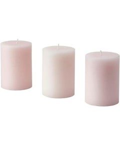 Buy Decorative Candles for Wedding Candles,Home Interior,Restaurants, Meditation Smokeless Cotton Wick(Scented Pillar Candle-Pack of 3- Burning Time 30 Hour) in UAE