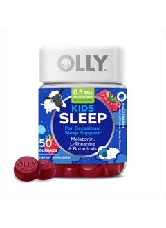 اشتري Kids Sleep Gummy, Occasional Sleep Support, 0.5mg Melatonin, L Theanine, Chamomile, and Lemon Balm, Childrens Chewable Supplement, Raspberry - 50 Count في الامارات