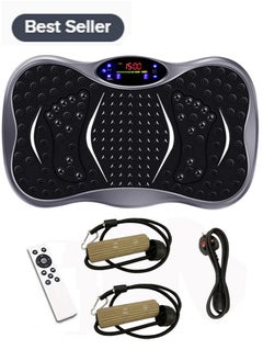 SUPER DEAL Pro Vibration Plate Exercise Machine - Whole Body Workout Fitness Platform Fit Massage Trainer W Loop Bands Bluetooth Remote 99 Levels