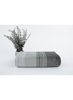 Buy Towel Zooni 500 Gsm 100% Cotton-Pile To Pile Velor Stripe1 Hand  50X90 CmSoft Touch Extra Absorbent-Grey in Saudi Arabia