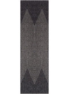 اشتري Rugs Como Contemporary Geometric Indoor Outdoor Area Rug 2'7" X 7'6" Charcoal في الامارات