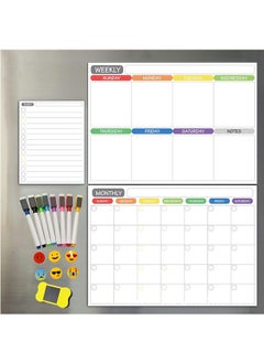 Buy Magnetic Dry Erase Refrigerator Calendar - Monthly Calender and Today List, Fridge Whiteboard with Back Magnet - Color Planner White Board in UAE