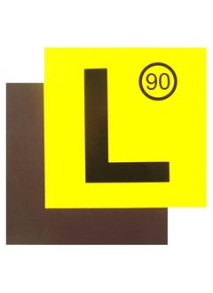 اشتري Magnetic L Symbol Sticker British Style Sign New Learner Student Driver Car Sign, Removable and Reusable (Yellow, 15x15cm) في الامارات