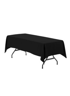 Buy 1-Piece Solid Pattern Table Cloth Black in Saudi Arabia