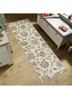 اشتري Indoor Area Rug Perfect For Hallways Entryway Office Living Room Hardwood Tile Jute Backed Modern Farmhouse Floral Decor Jacobean Collection 2Ft X 3Ft Multicolored في الامارات